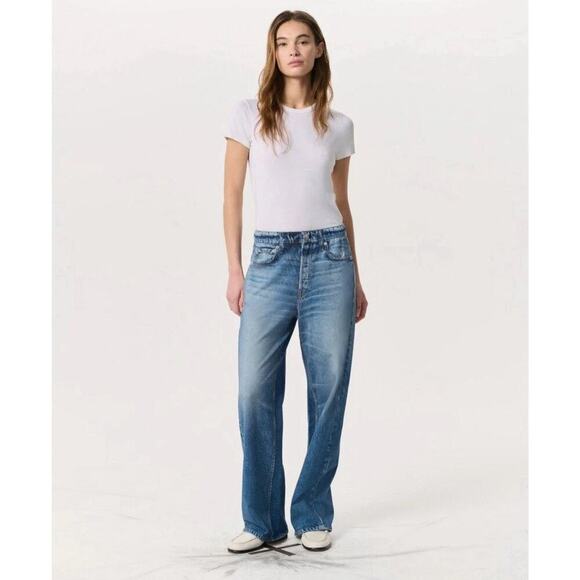rag & bone Denim - Rag & Bone Miramar Wide Leg Women's Faux Denim Jeans Size Medium